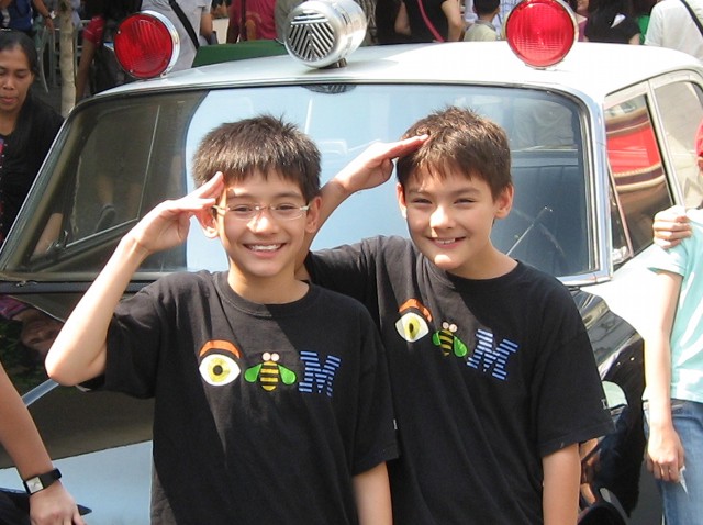 Anthony and Ernest in the Universal Studios Singapore